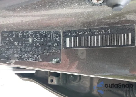 2014 Kia Forte Lx from USA, damaged, VIN KNAFK4A62E5072064